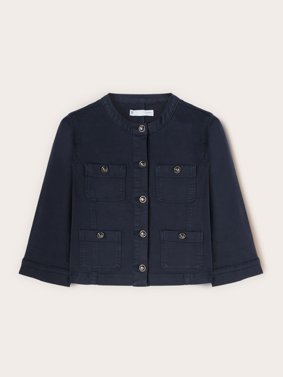 Jacke aus Baumwollmischungs-Drillich