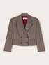 Short double-breasted jacket with check pattern image number 4