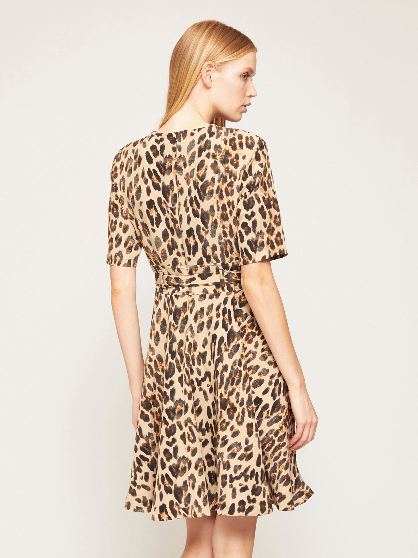 Vestito corto con cintura fantasia animalier image number 1
