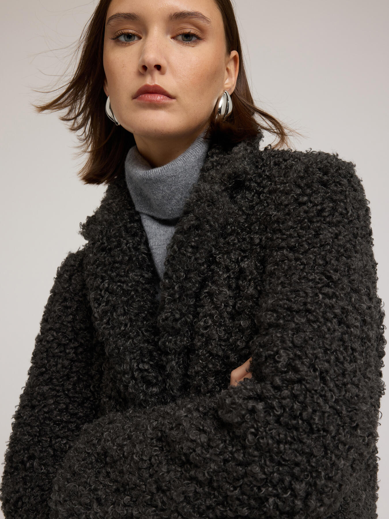 Cappotto oversize in panno bouclé image number 3