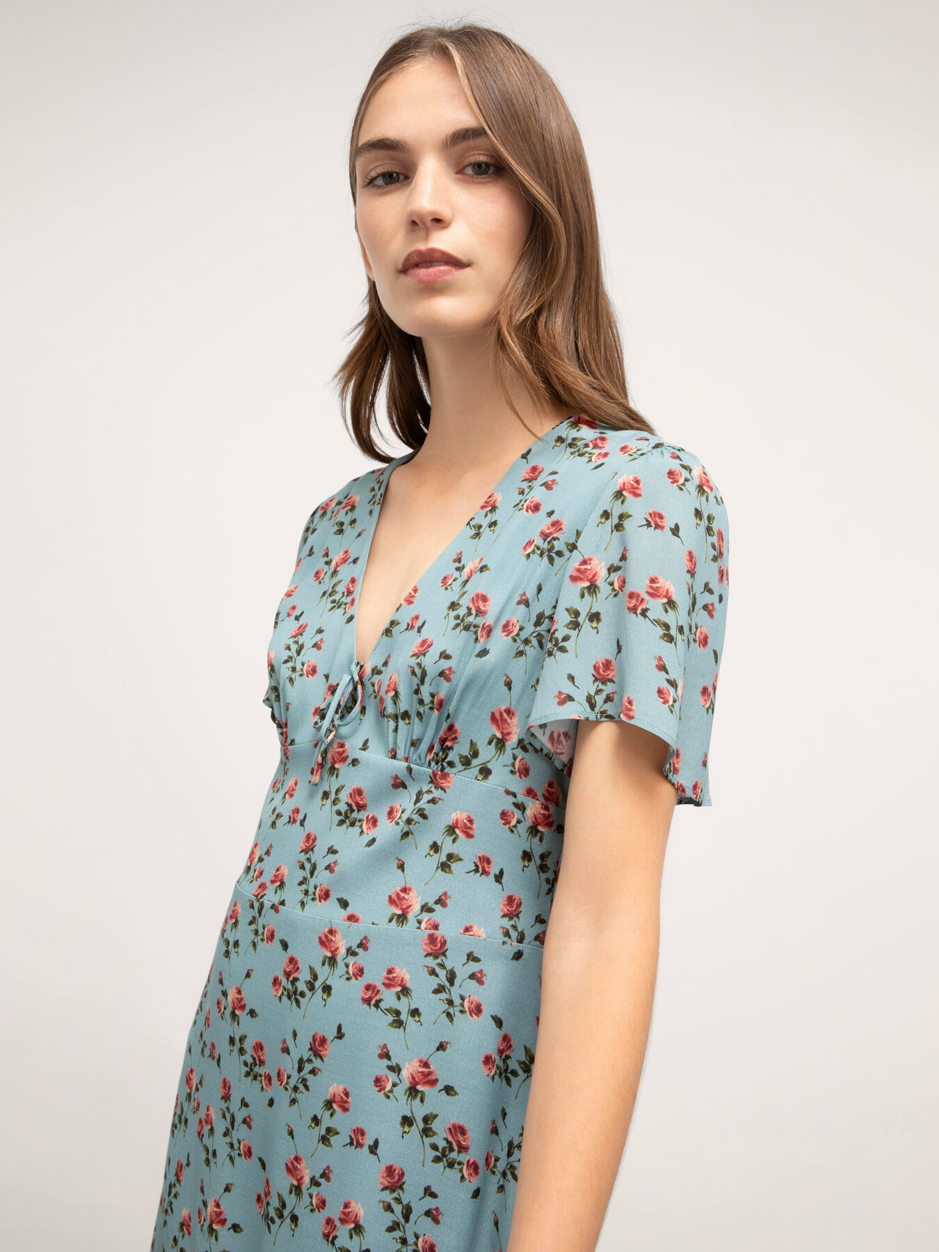 Vestido skater con estampado floral image number 2