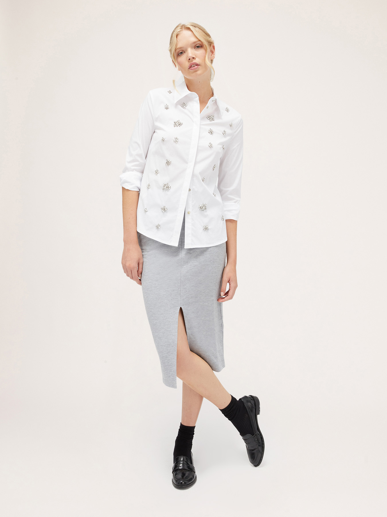 Chemise avec broderie de pierres image number 3