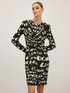 Robe courte drap&eacute;e imprim&eacute;e image number 2