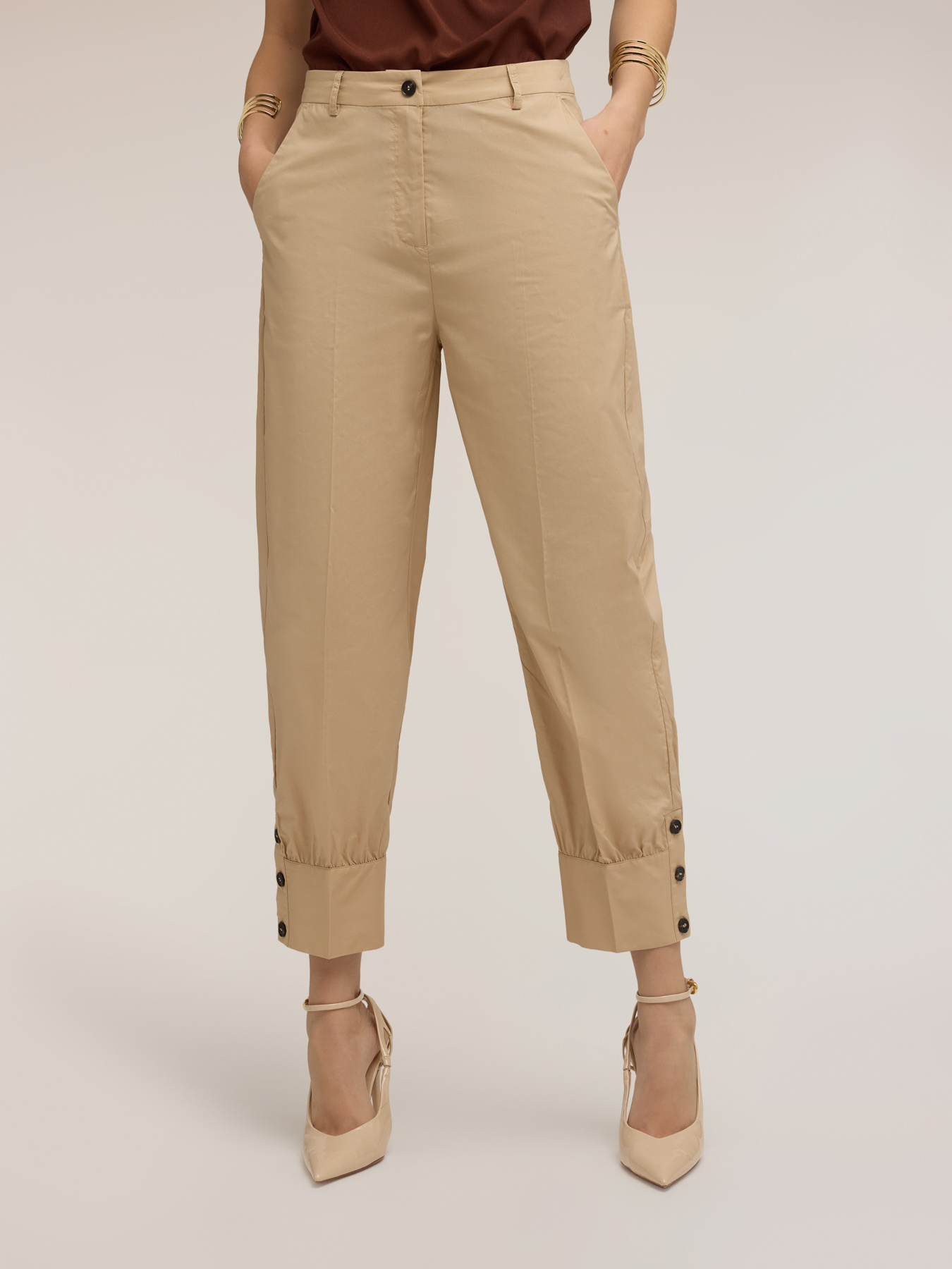 Hose mit B&uuml;ndchen aus Popeline image number 2
