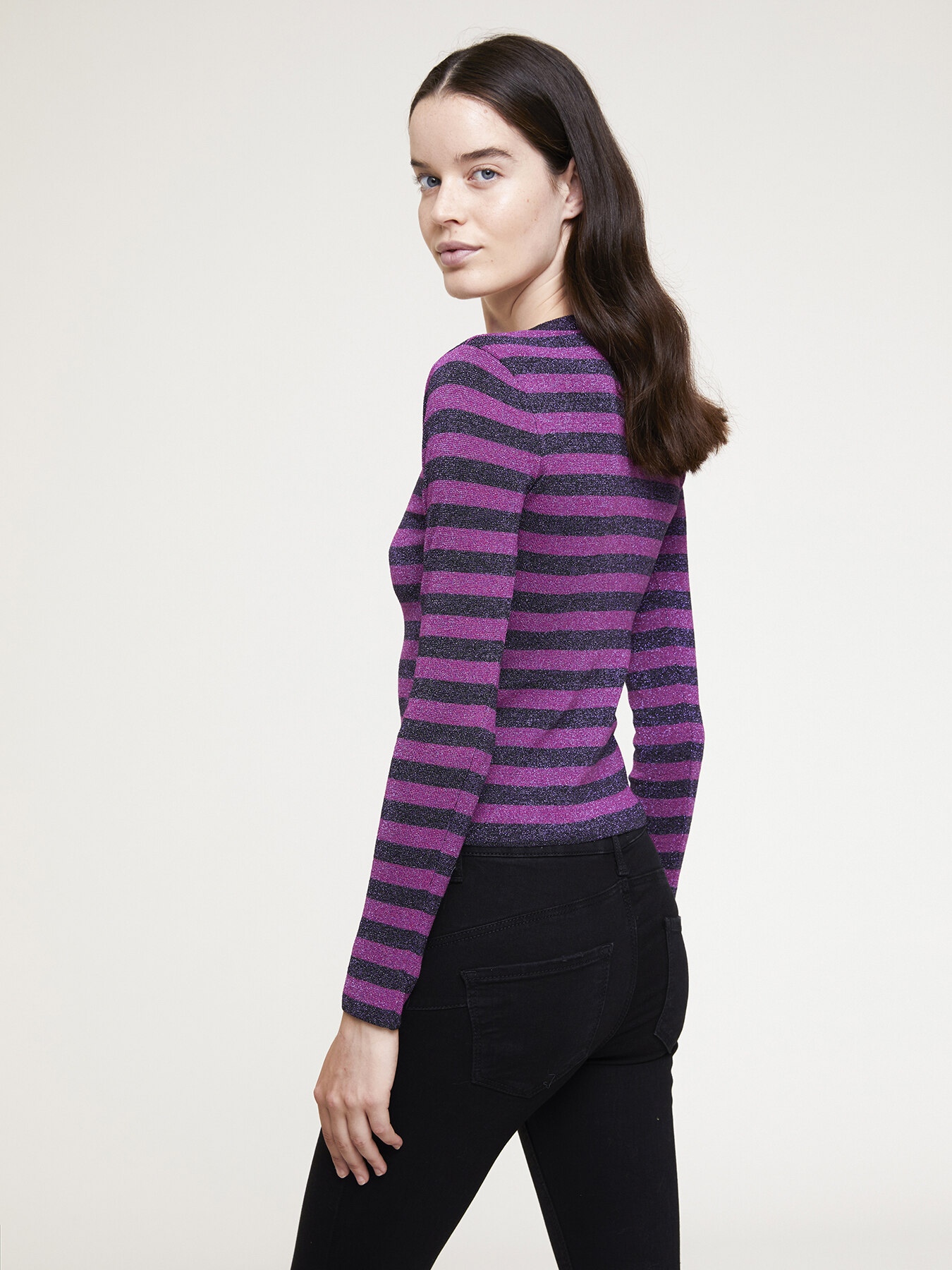 Maglia a righe lurex image number 1