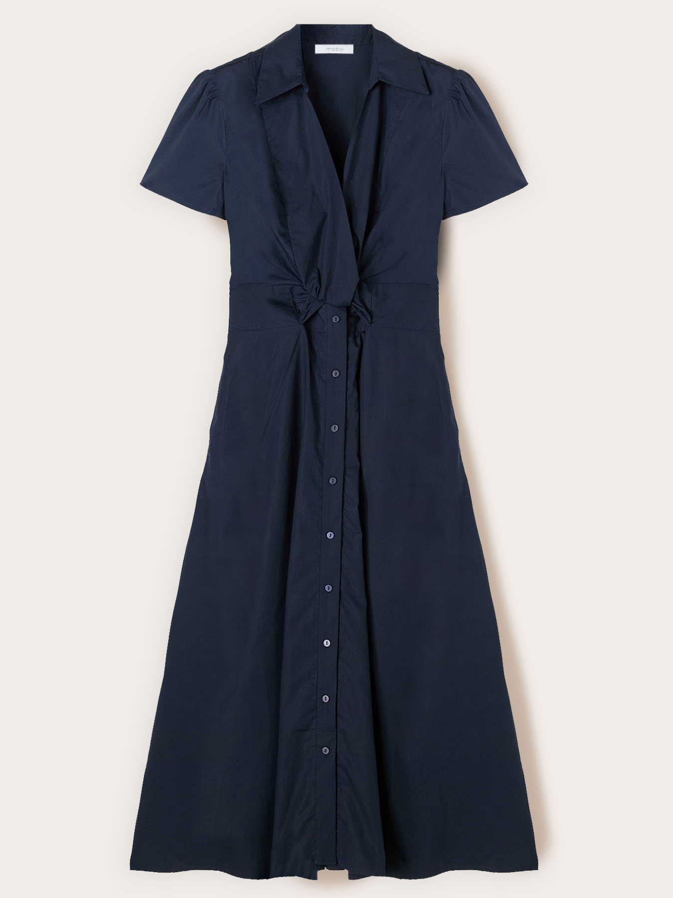 Robe chemise midi en popeline image number 4