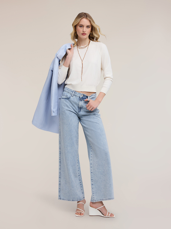 Pull &agrave; rayures en m&eacute;lange de viscose