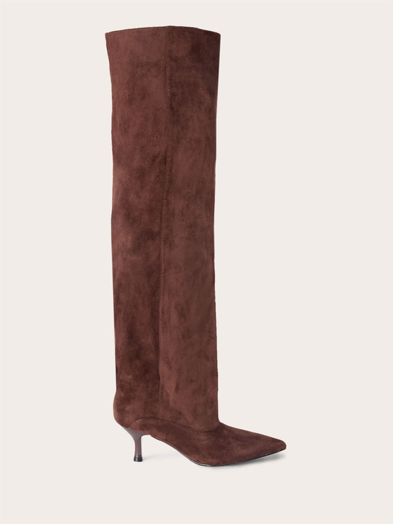 Over-the-knee boot with spool heel