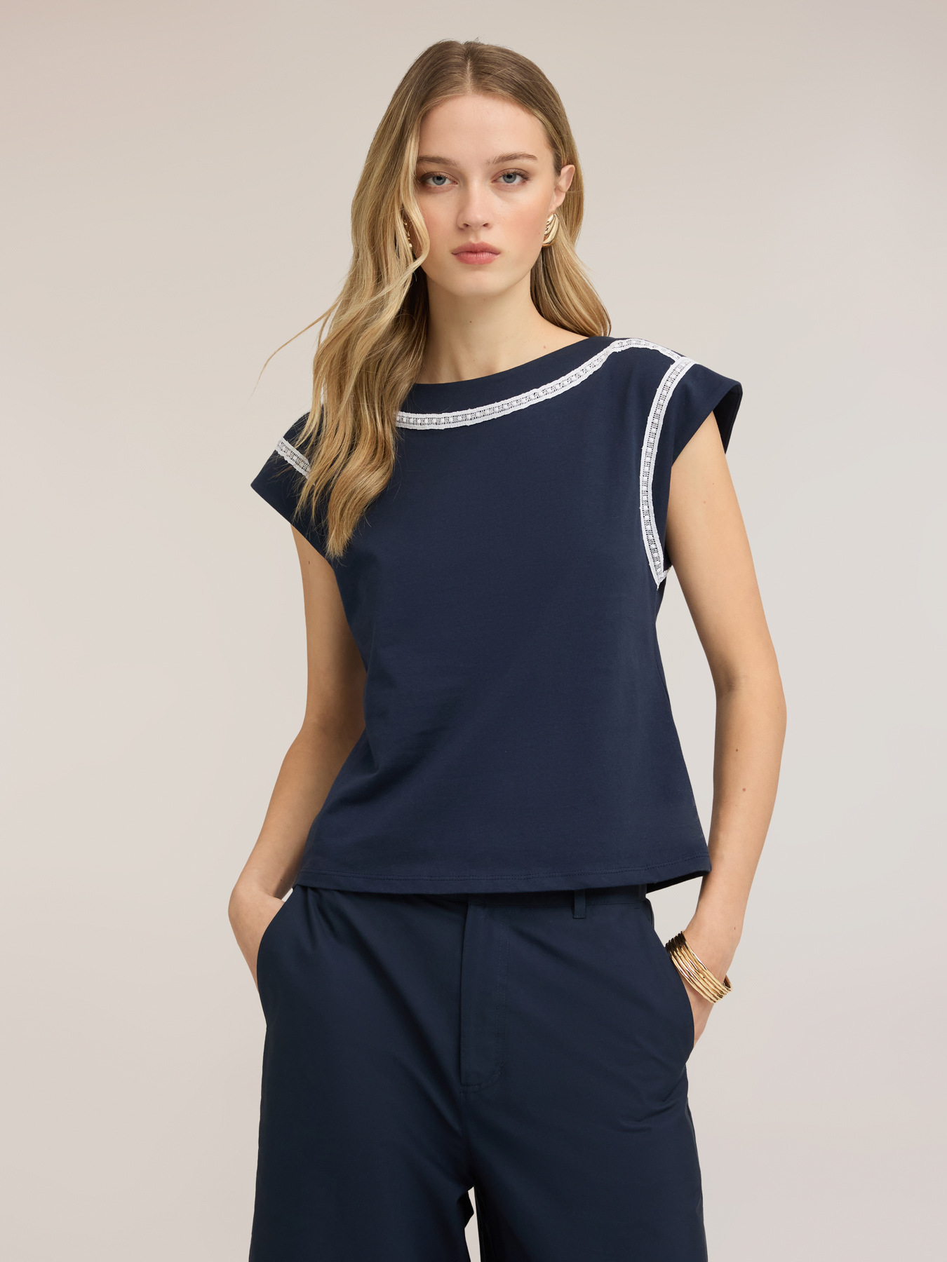 Kimono T-shirt with embroidery image number 2