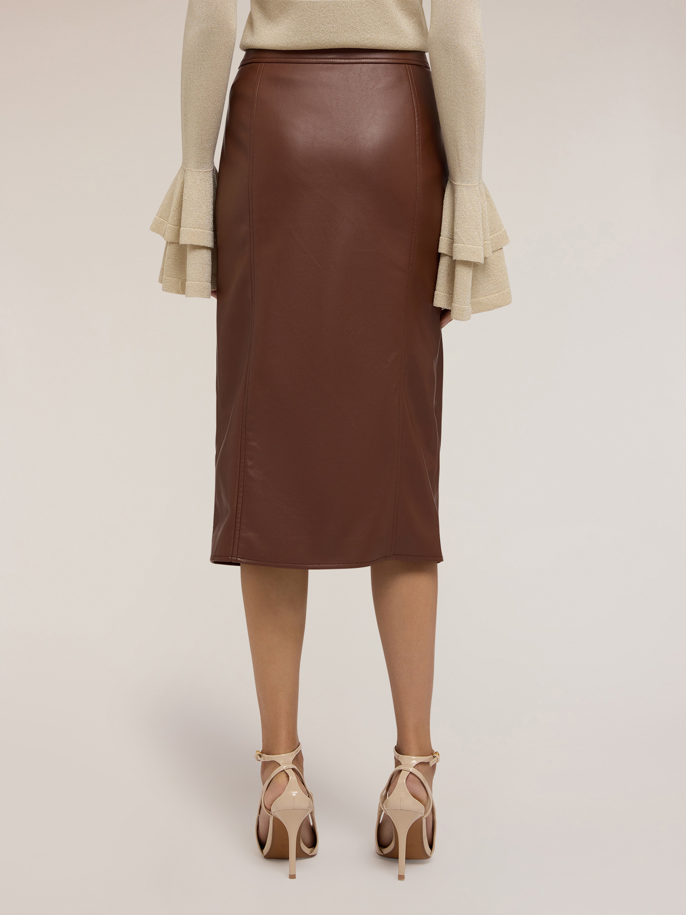 Bleistiftrock aus beschichtetem Stoff image number 1