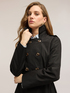 Mixed cotton drill trench coat with double belt image number 3