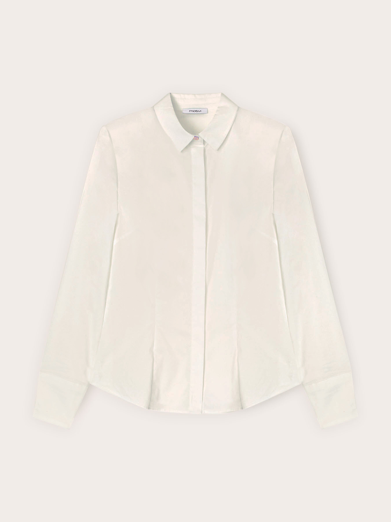 Mixed cotton poplin shirt image number 3