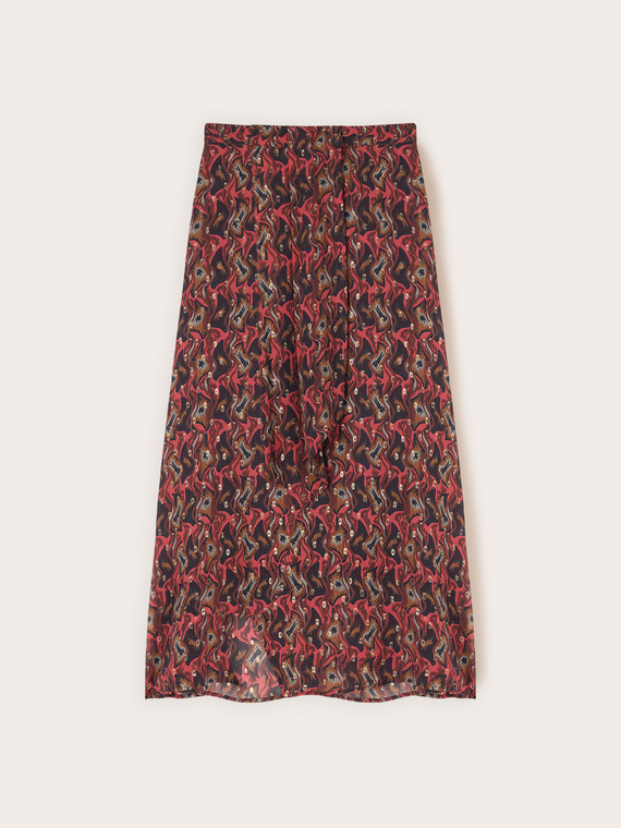 Printed georgette maxi skirt