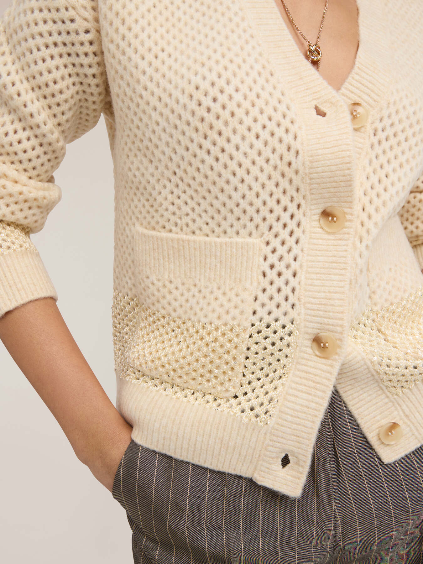 Cardigan avec travail en résille image number 3