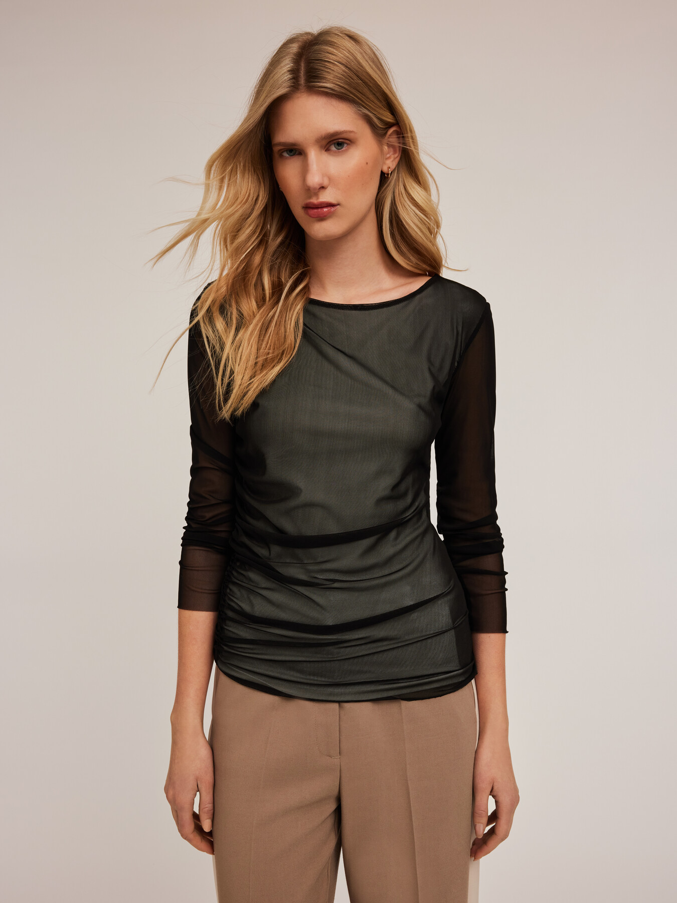 T-shirt à manches longues en tulle image number 2