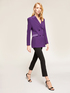 Long blazer jacket with satin inserts image number 3