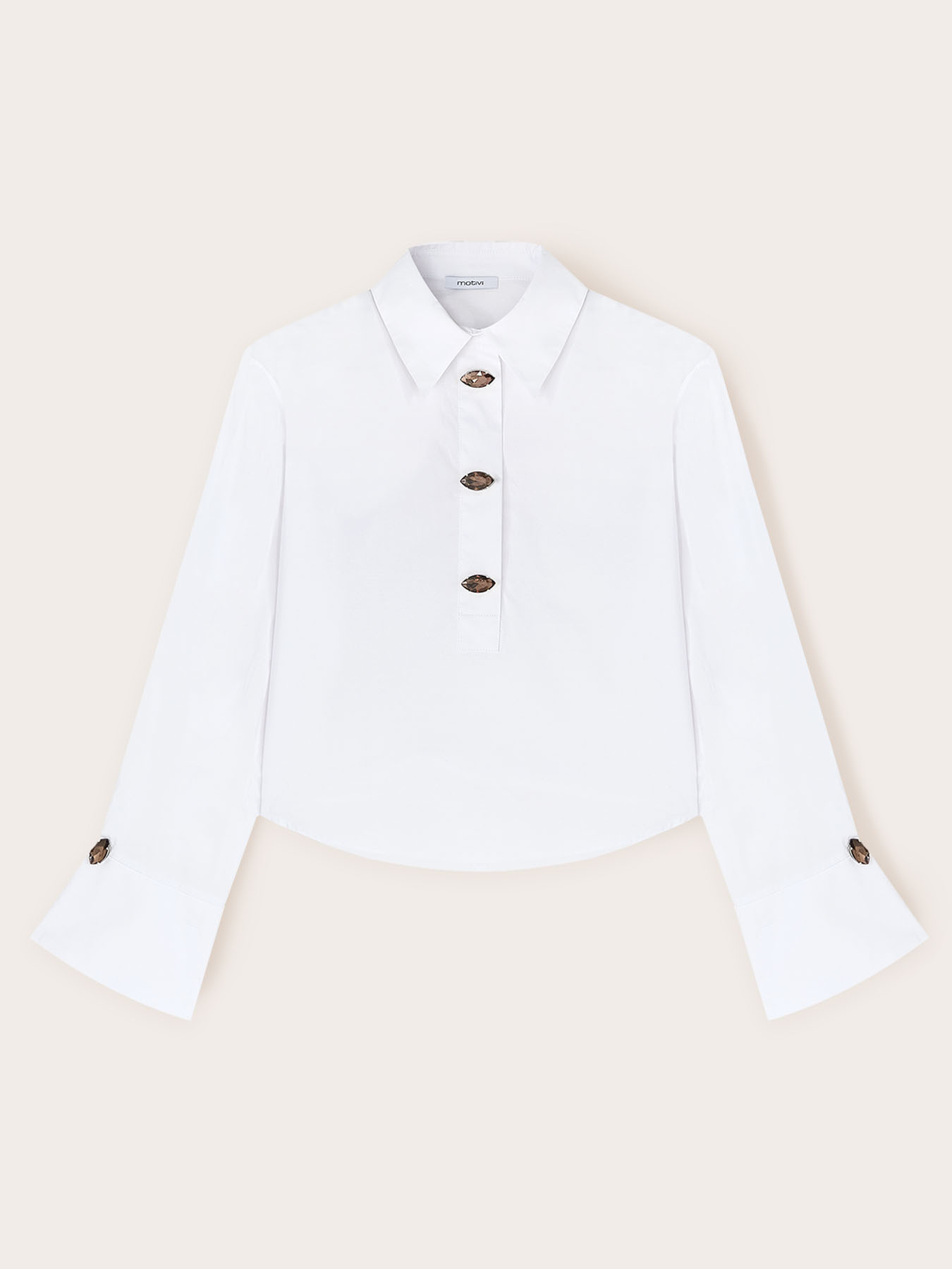 Camisa oversize con piedras image number 4