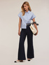 Pantaloni wide leg misto lino image number 0