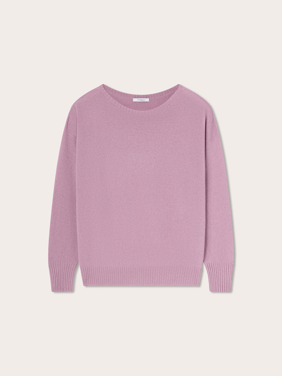 Pull en laine &agrave; col bateau