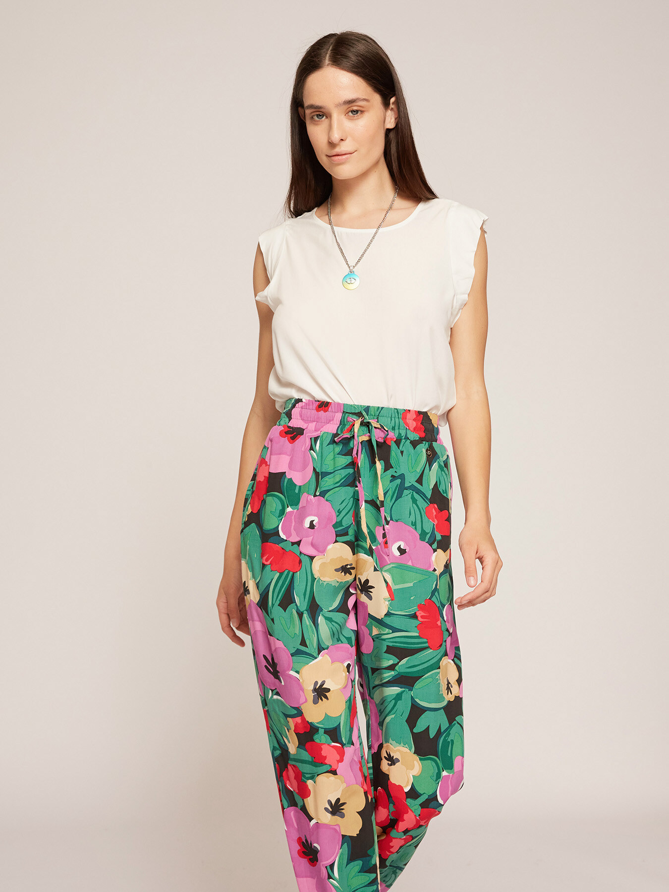 Blusa fluida in viscosa image number 0