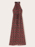 Langes Kleid aus Georgette mit Print image number 4