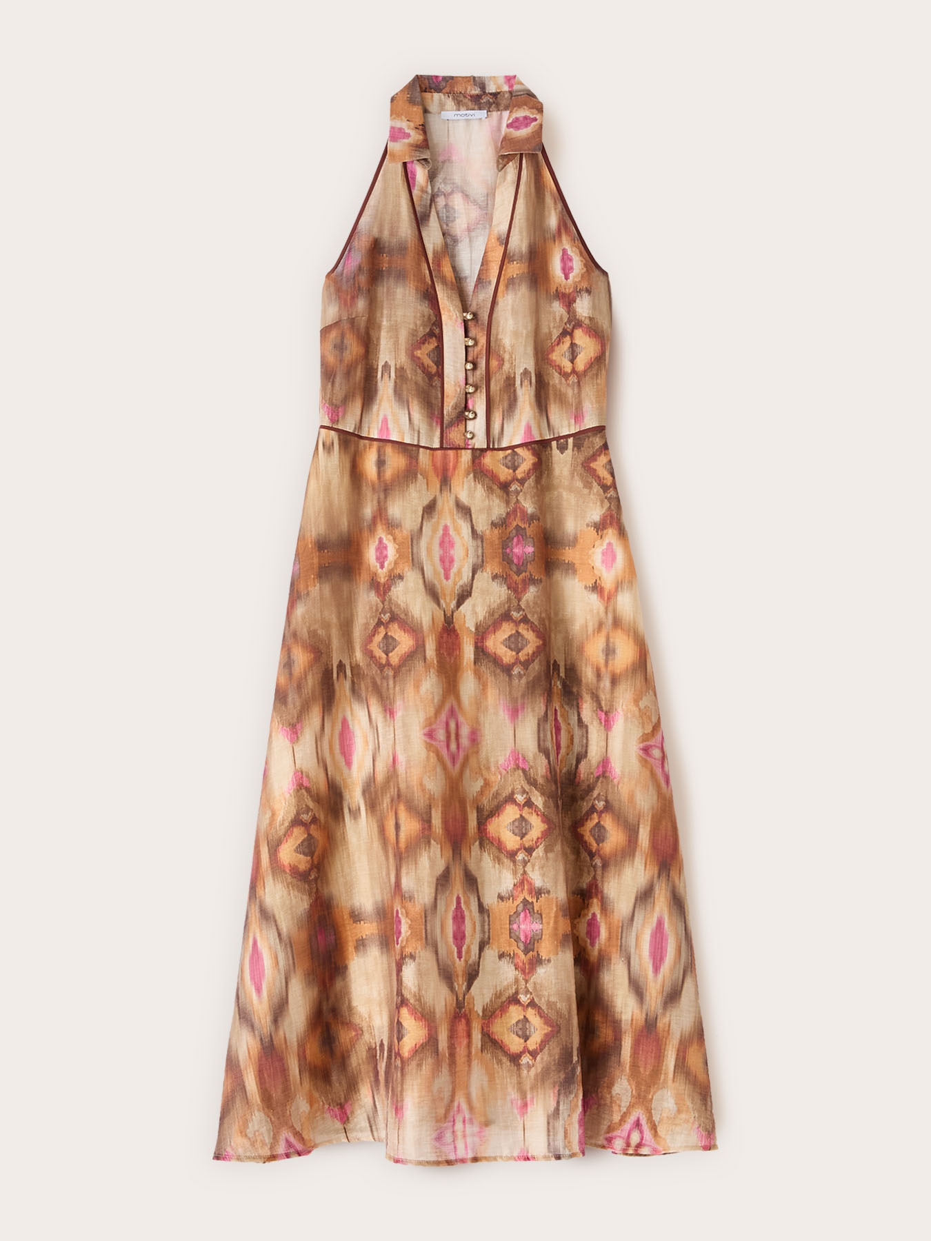 Hemdblusenkleid aus Canvas mit Ikat-Print image number 4