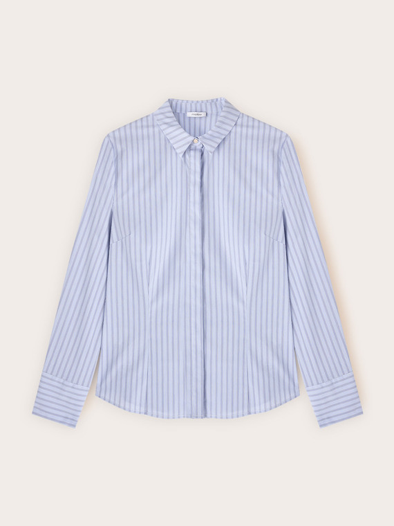Striped poplin shirt