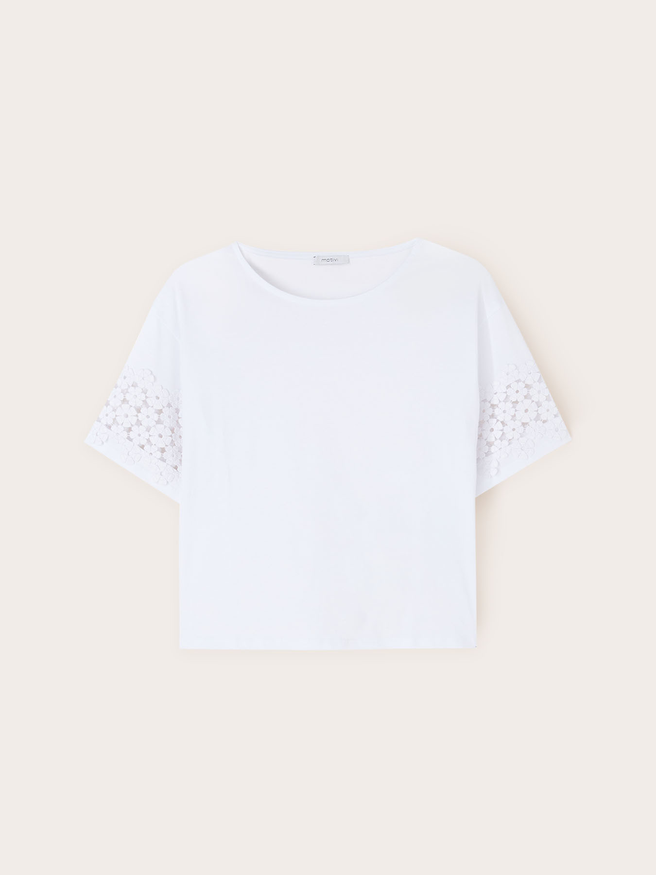 T-shirt con maniche effetto crochet image number 4