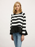 Striped oversized sweatshirt with flounce image number 0