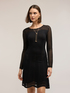 Flared dress in openwork knitwear image number 2