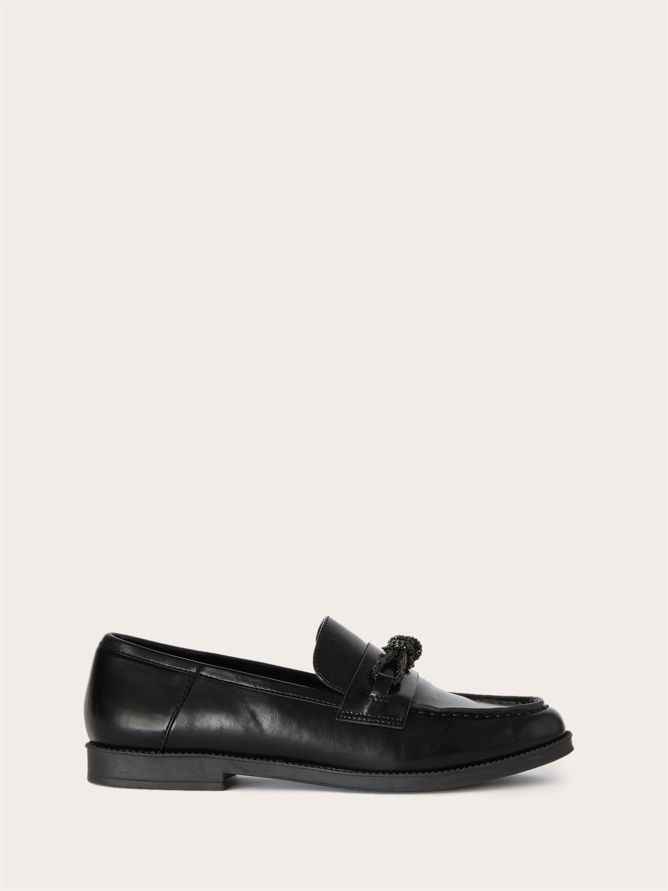 Black coated fabric loafer image number 1