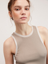 Ribbed tank top with lurex trims image number 2