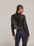 Faux leather jacket with shaping cuts image number 1