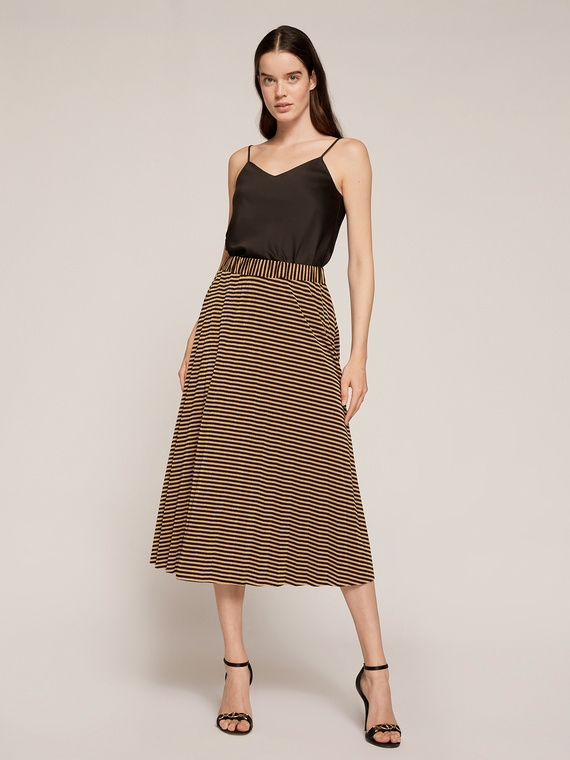 Motivi Gonna midi in jersey lurex plissé Donna