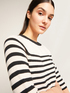 Two-tone striped patterned sweater image number 2