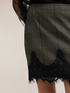 Checked miniskirt with lace flounce image number 3