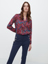 Keyhole neckline blouse with polka dots effect image number 1