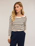Boat neck sweater in flat rib knit image number 3