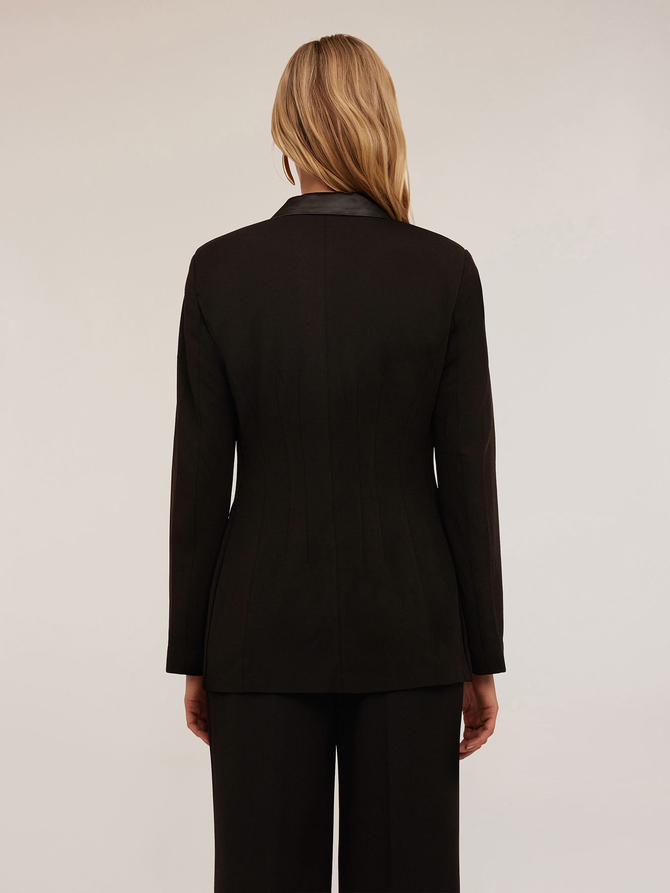 Veste &agrave; simple boutonnage avec inserts en satin image number 1