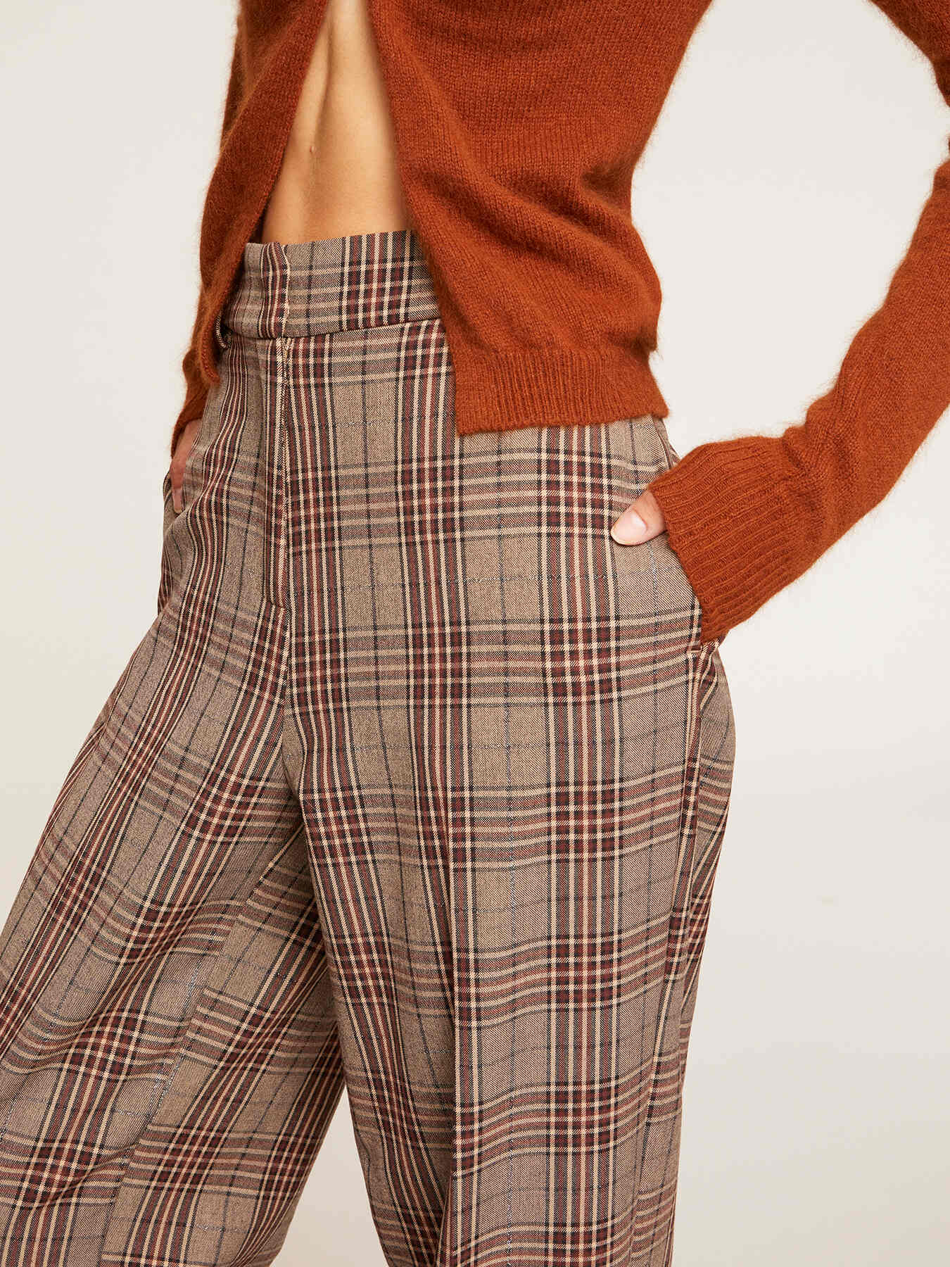 Pantalon large &agrave; carreaux image number 2