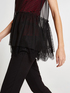 T-shirt in tulle con top interno image number 1