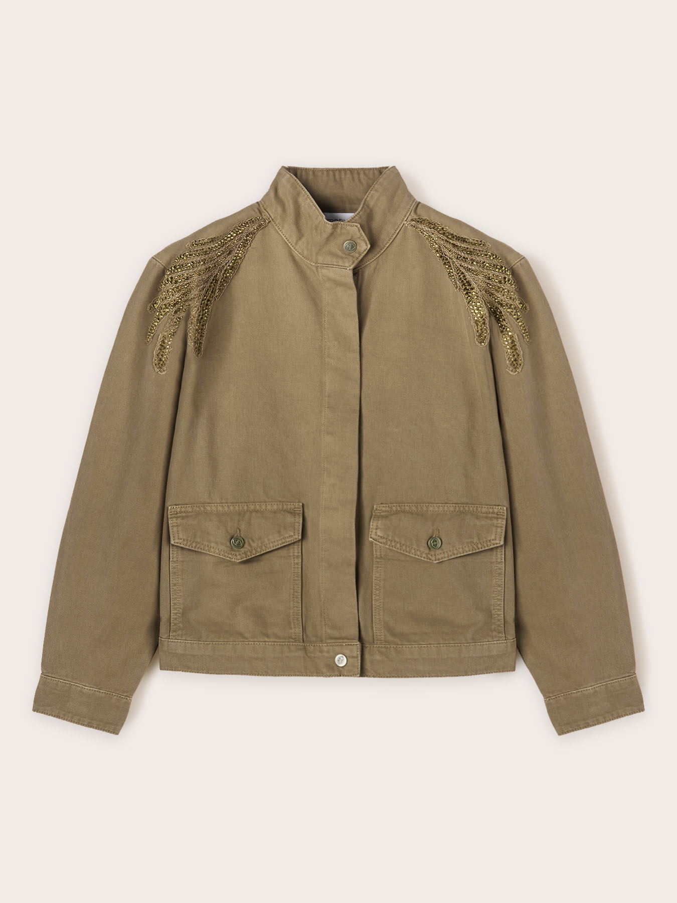 Jacket with embroidered patch image number 4