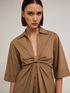 Vestido camisero con nudo image number 3