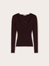 Ribbed sweater with knitted neckline image number 4