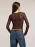 Floral lace T-shirt with scalloped hem image number 1