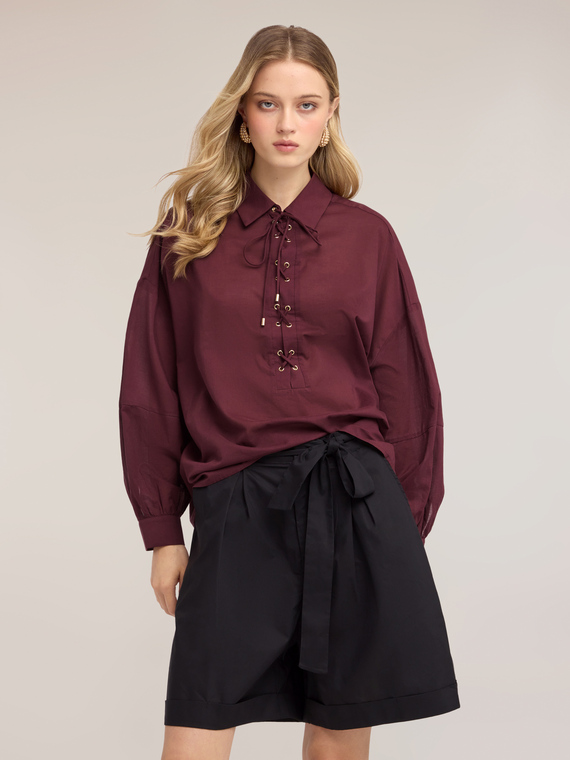 Oversized muslin shirt with ties