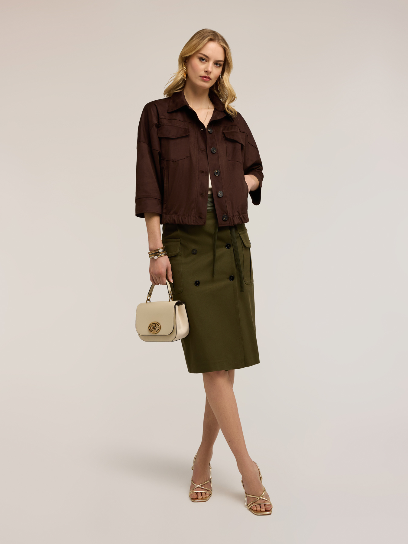 Short oversized jacket with pockets image number 3