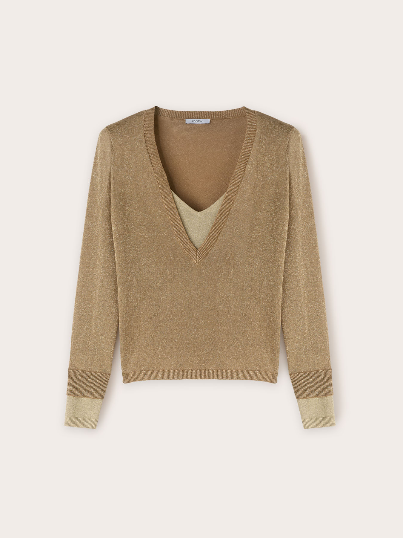 Lurex-Pullover mit Eins&auml;tzen image number 4