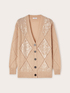 Strickjacke aus Alpaka-Mischung mit Rauten und Pailletten image number 4
