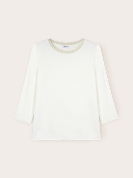 Basic two-material T-shirt